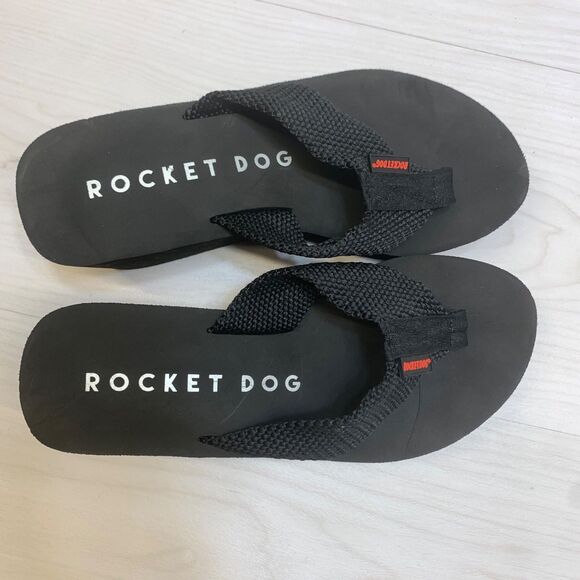 Rocket Dog Womens Crush Webbing Slip On Wedge Platform Sandals Size 9 Black - Picture 10 of 10